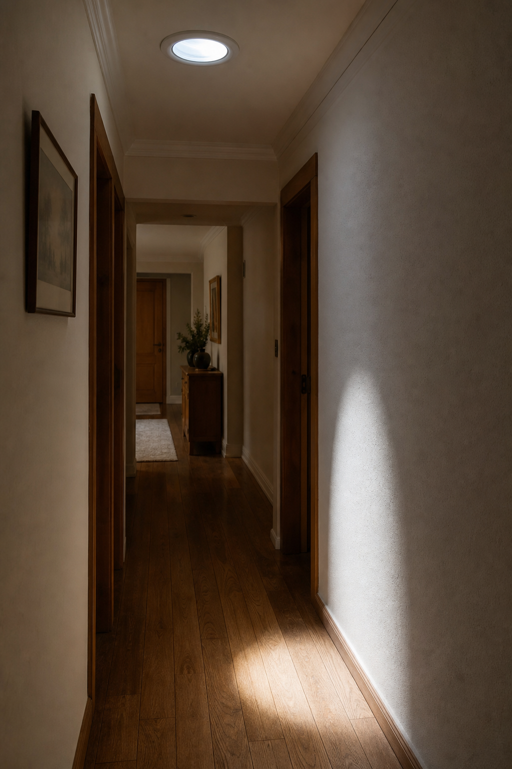 Cupola tubolare per illuminazione naturale in corridoio interno cieco